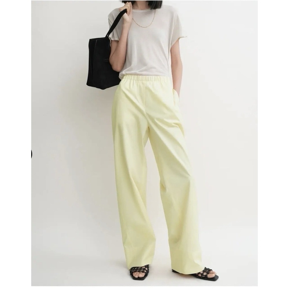 TOTEME Twisted Seam Boxer Trousers Yellow Organic Cotton Pants NEW Size 40 US 8